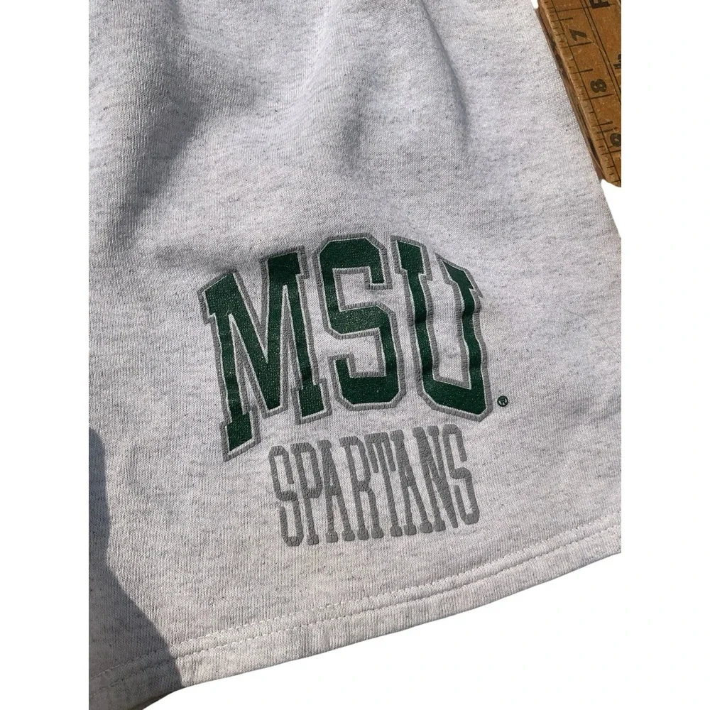 Vintage Michigan State Spartans Sweat Shorts Gray Grey Med MSU Santee Sweats XL